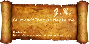 Gyurcsánszky Marianna névjegykártya